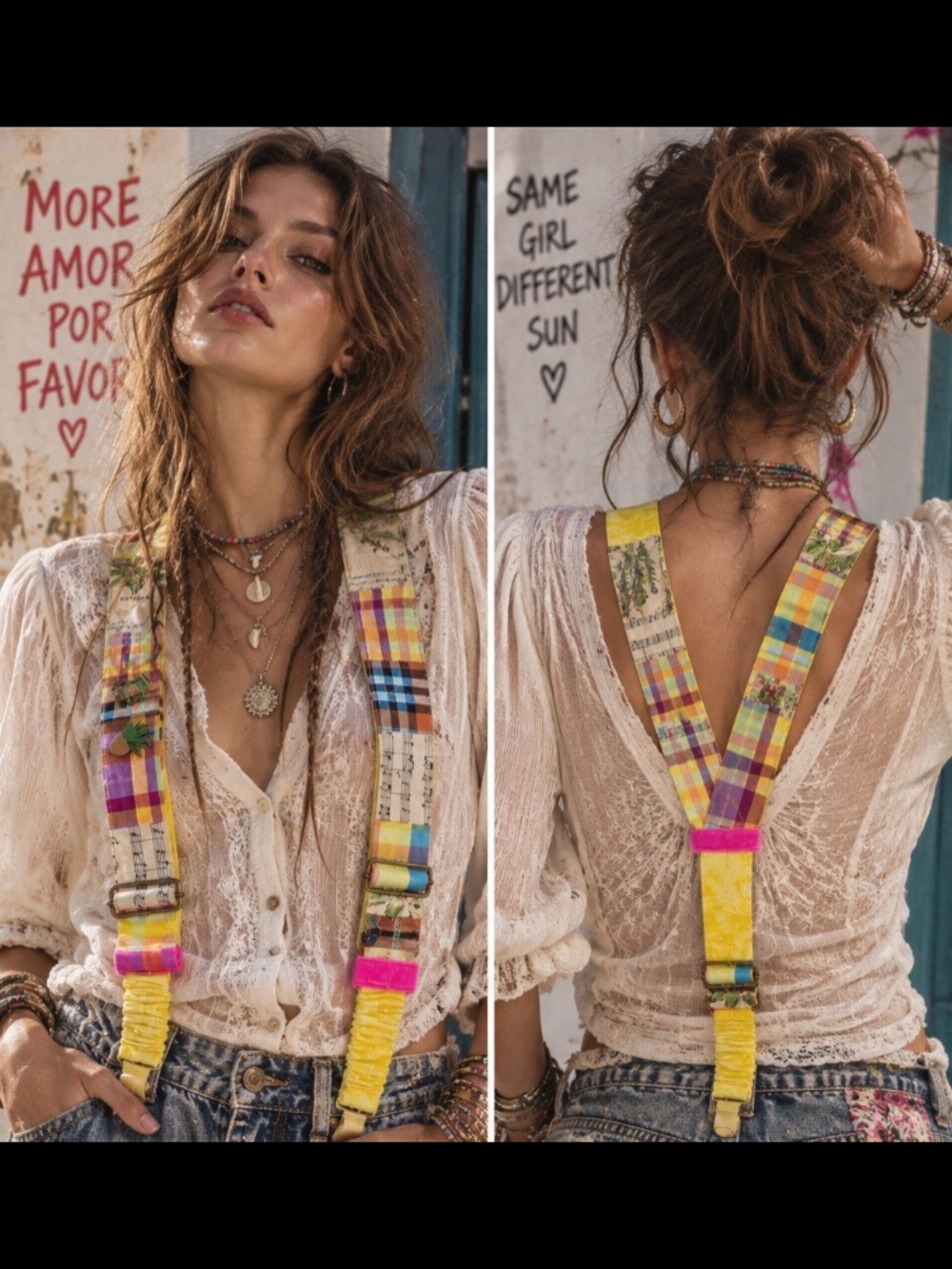 “Colors of Joy “ Patchwork  Suspenders